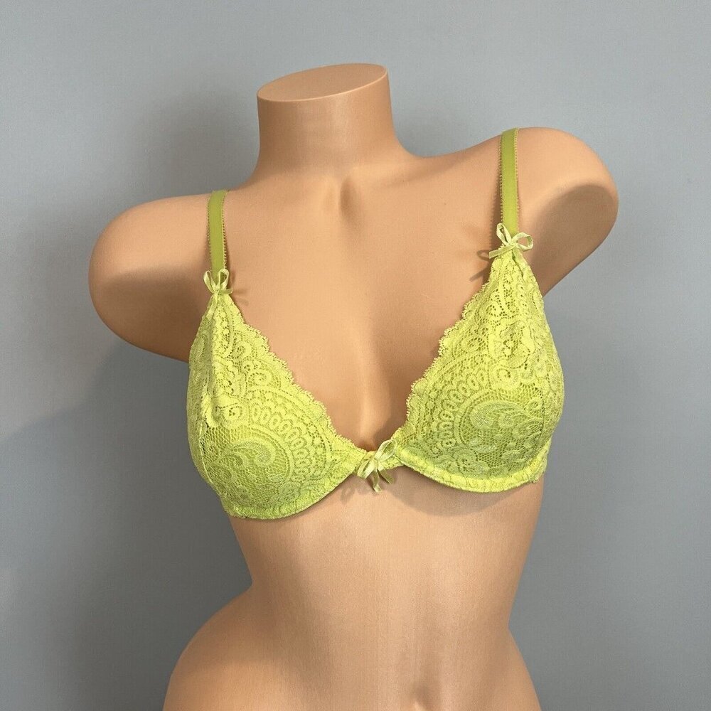 Victoria's‎ Secret Green Lace Underwire Bra Size 34C Vintage Y2K NWT